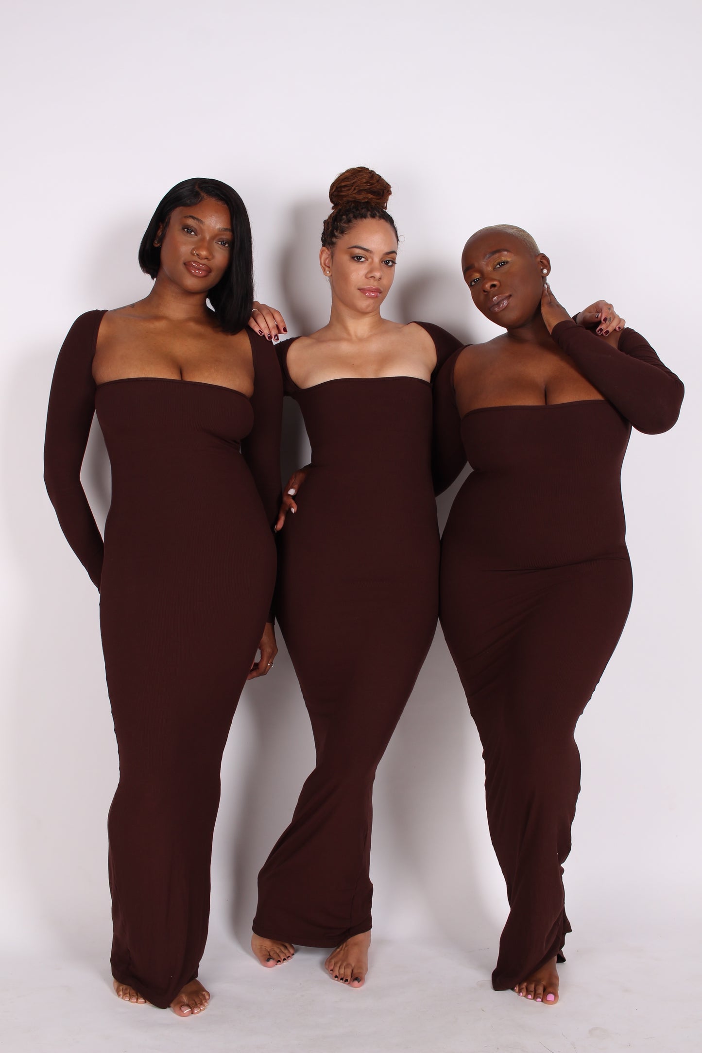 Sculpting Long-Sleeve Maxi Dress with Built-In Shapewear