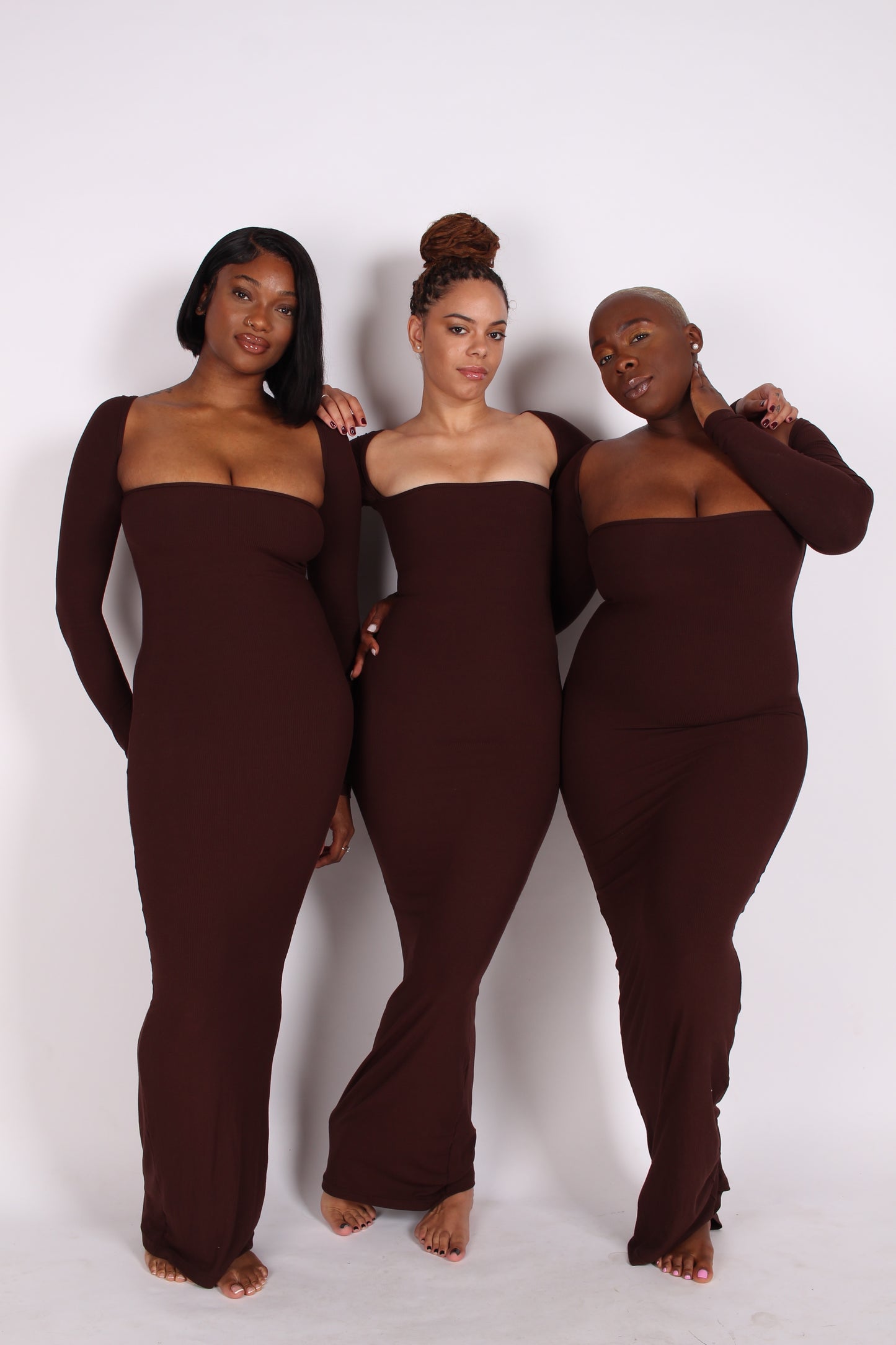 Built- in Shapewear Long Sleeve Maxi Lounge Dress