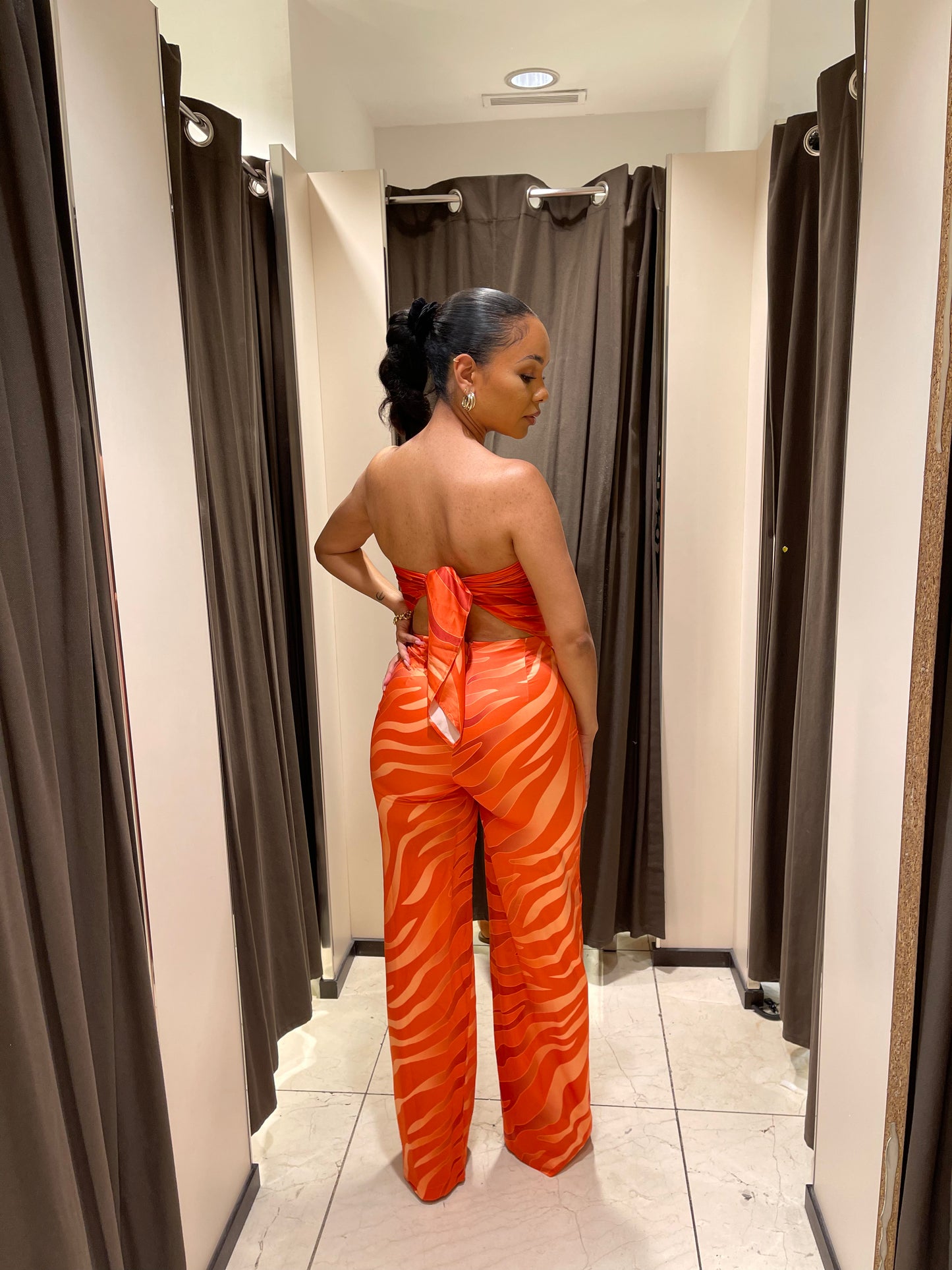 Yaa High Waisted Wide Leg Trousers- Kumasi Dusk